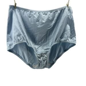 Vintage Gelmart Shiny Nylon Pale Blue Stretch Panties Briefs Womens Size 3X